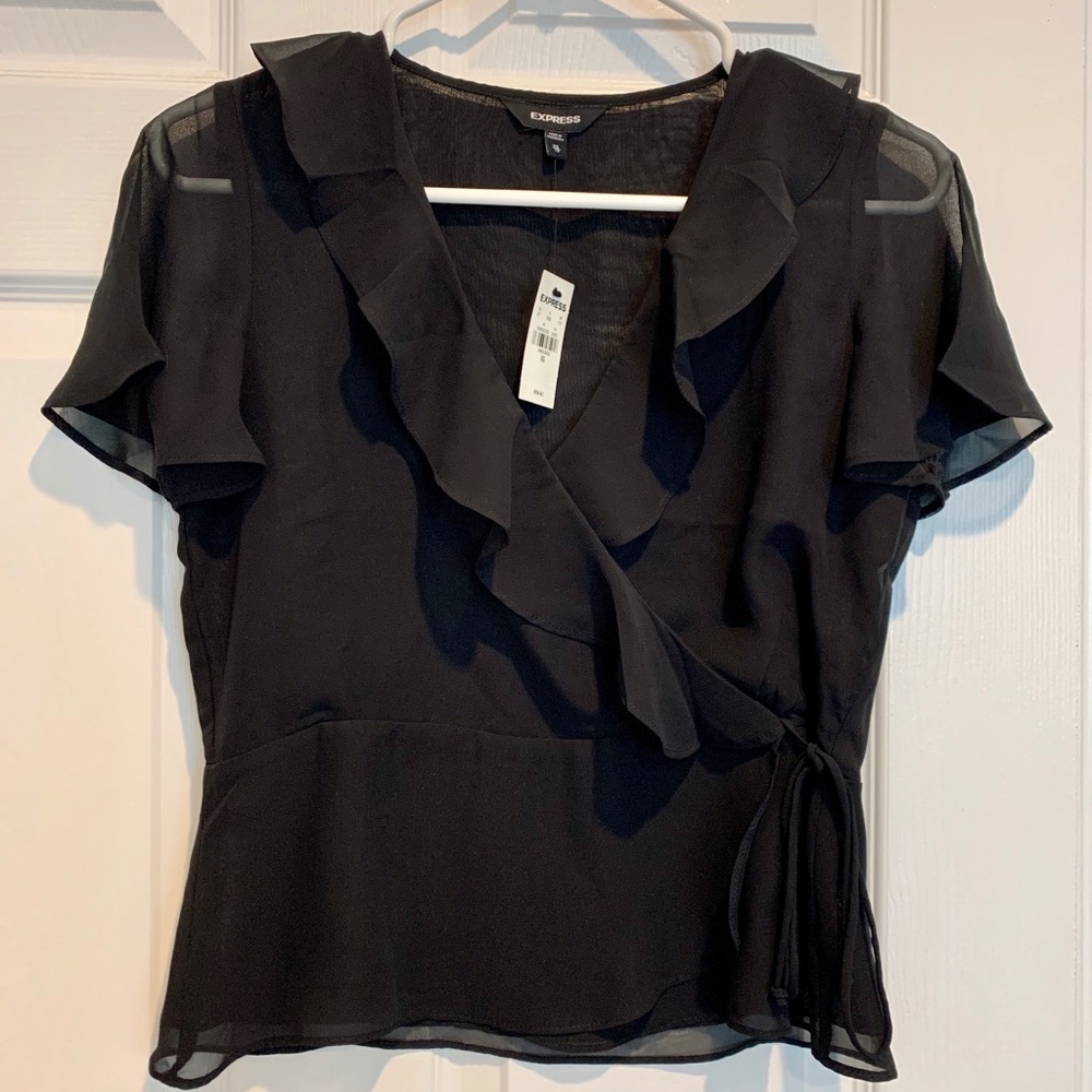 Women’s black express ruffle top